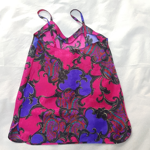 Vtg Silky Paisley Lingerie Slip Set - Picture 4 of 7